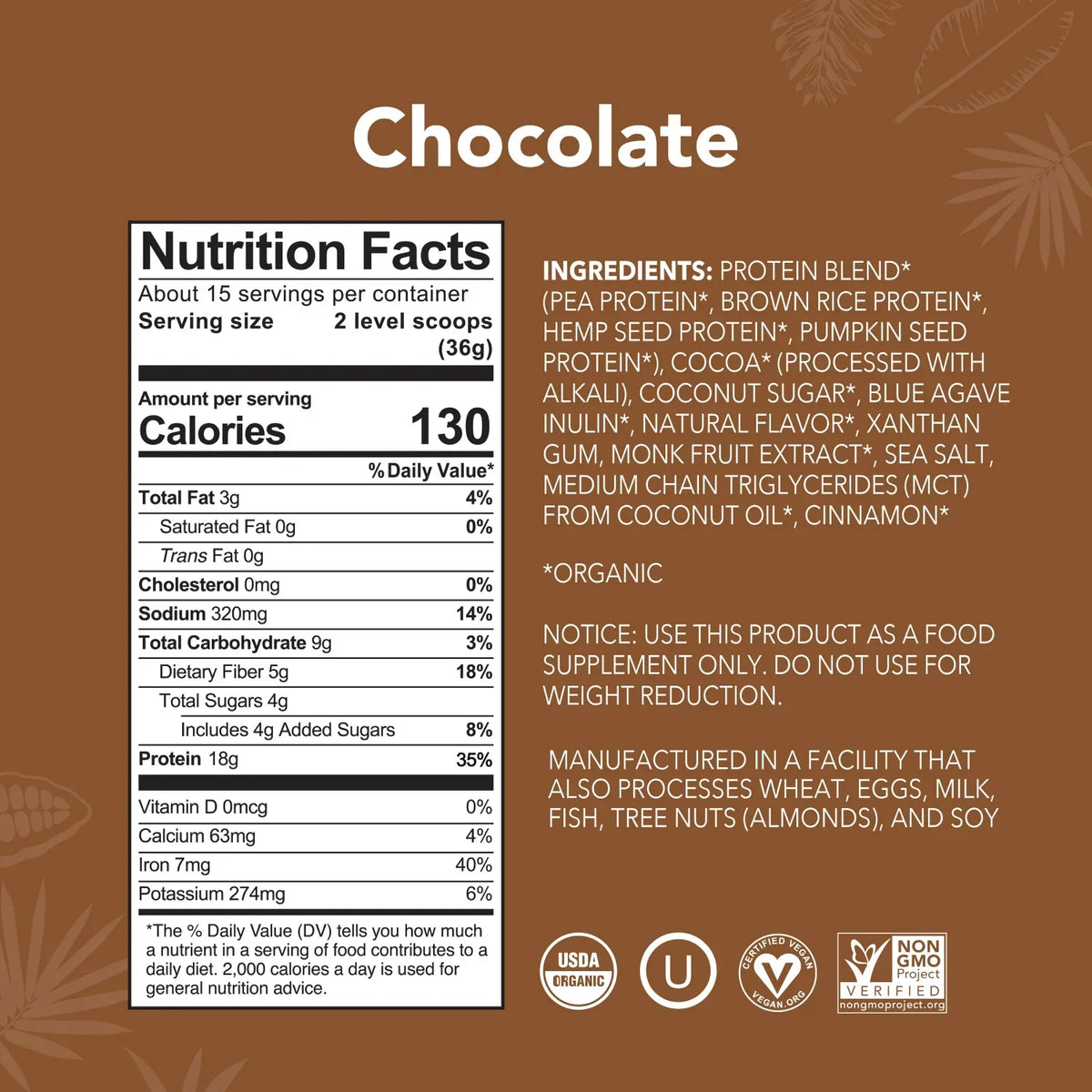 Chocolate - Protein Powder - Plant-Based Fuel for Busy Days L0
