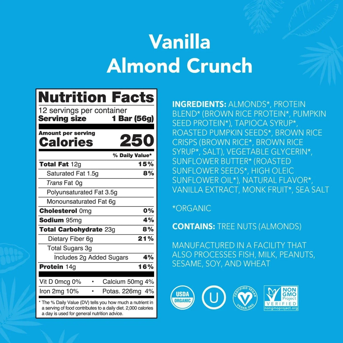 Vanilla Almond Crunch - Protein Bars - Protein-Packed and Ready to Go I5
