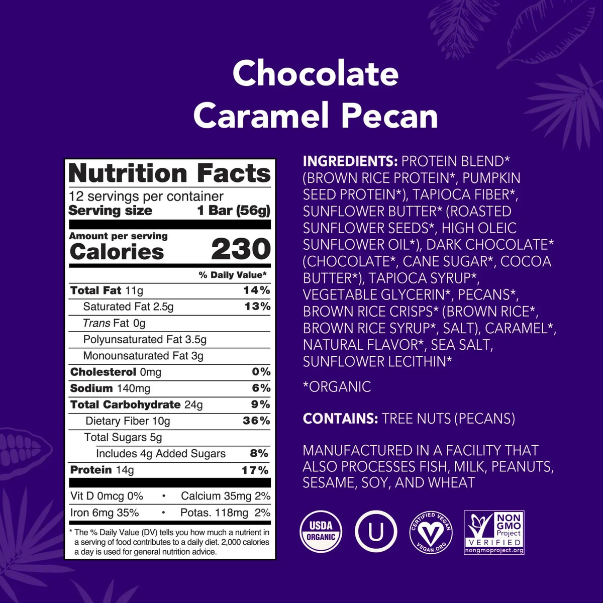 Chocolate Caramel Pecan - Protein Bars - Plant-Based Fuel for Busy Days V7