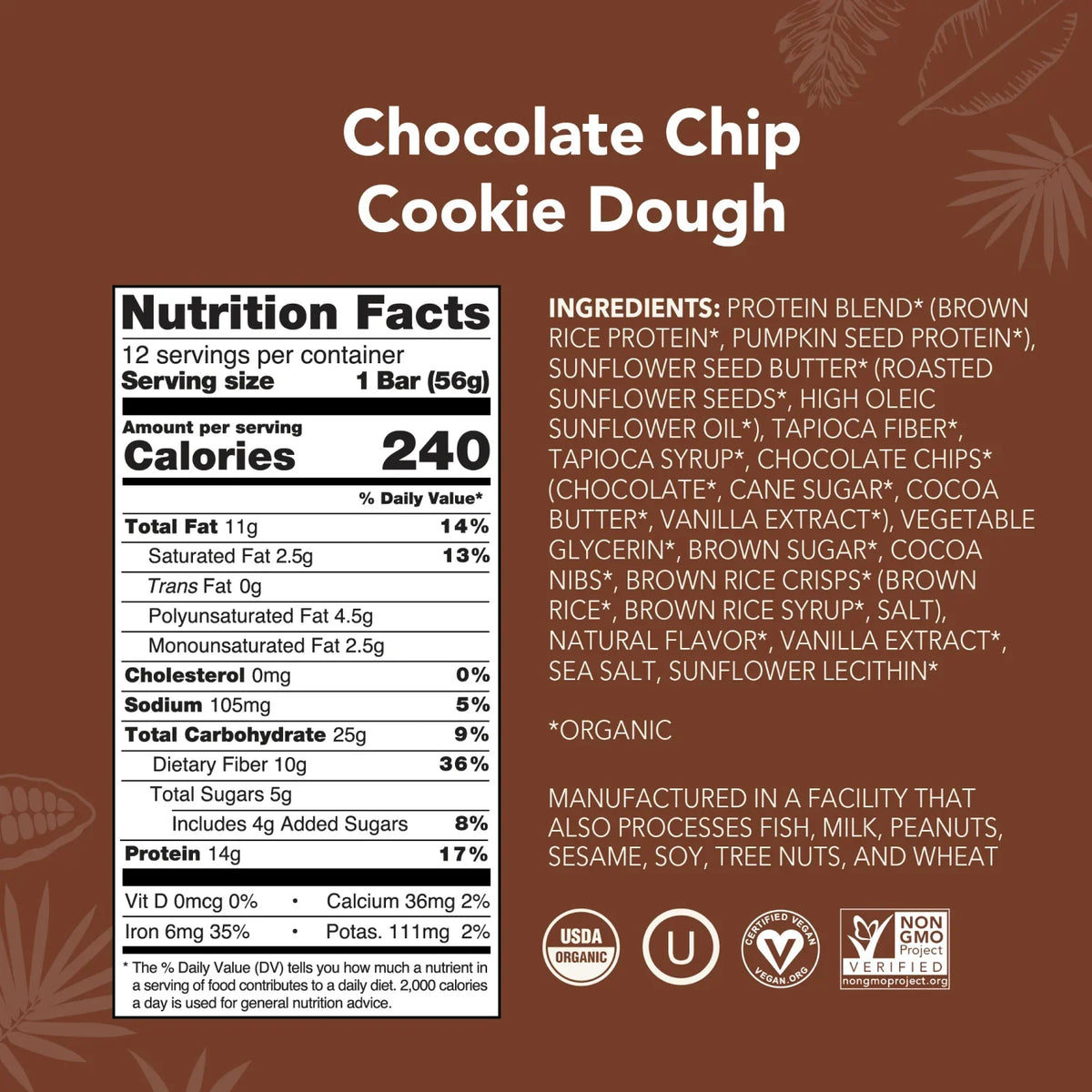 Chocolate Chip Cookie Dough - Protein Bars - Protein-Packed and Ready to Go F0