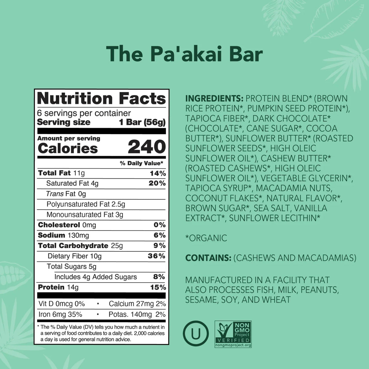 The Pa'akai Bar - Protein Bars - Feel-Good Fuel for Any Routine U1