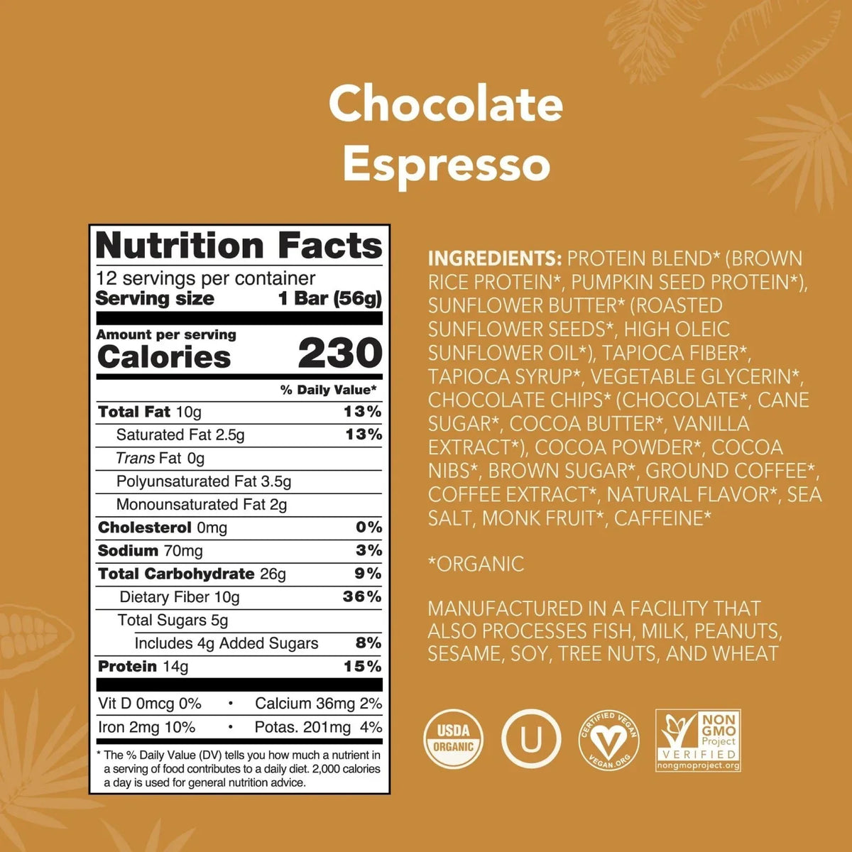 Chocolate Espresso - Protein Bars - Plant-Based Fuel for Busy Days M0
