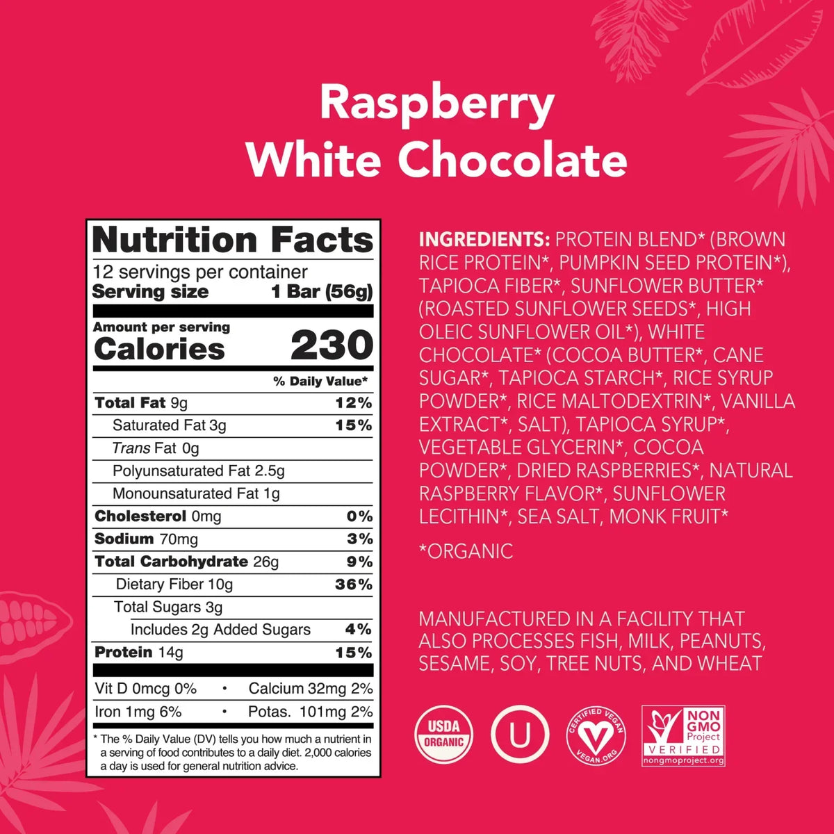 Raspberry White Chocolate - Protein Bars - Clean Energy, Deliciously Made T1