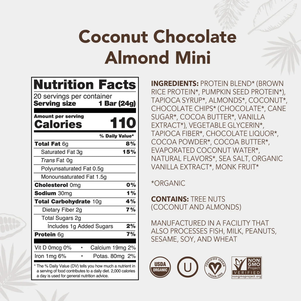 Coconut Chocolate Almond - Mini Bars - Feel-Good Fuel for Any Routine U6