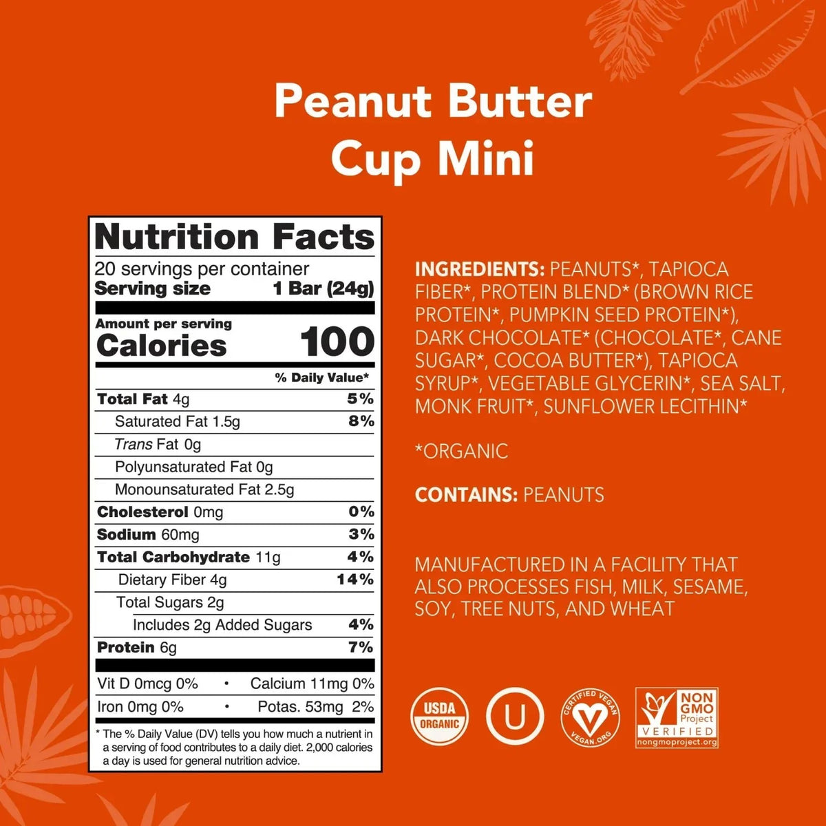 Peanut Butter Cup - Mini Bars - Plant-Based Fuel for Busy Days V3