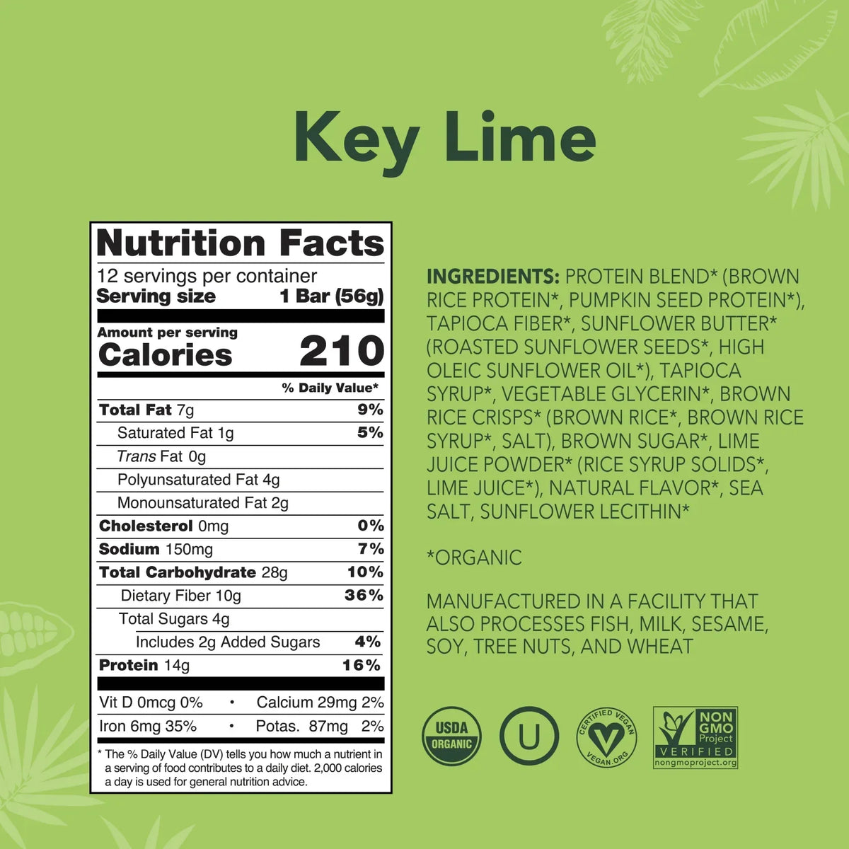 Key Lime - Protein Bars - Plant-Based Fuel for Busy Days T8