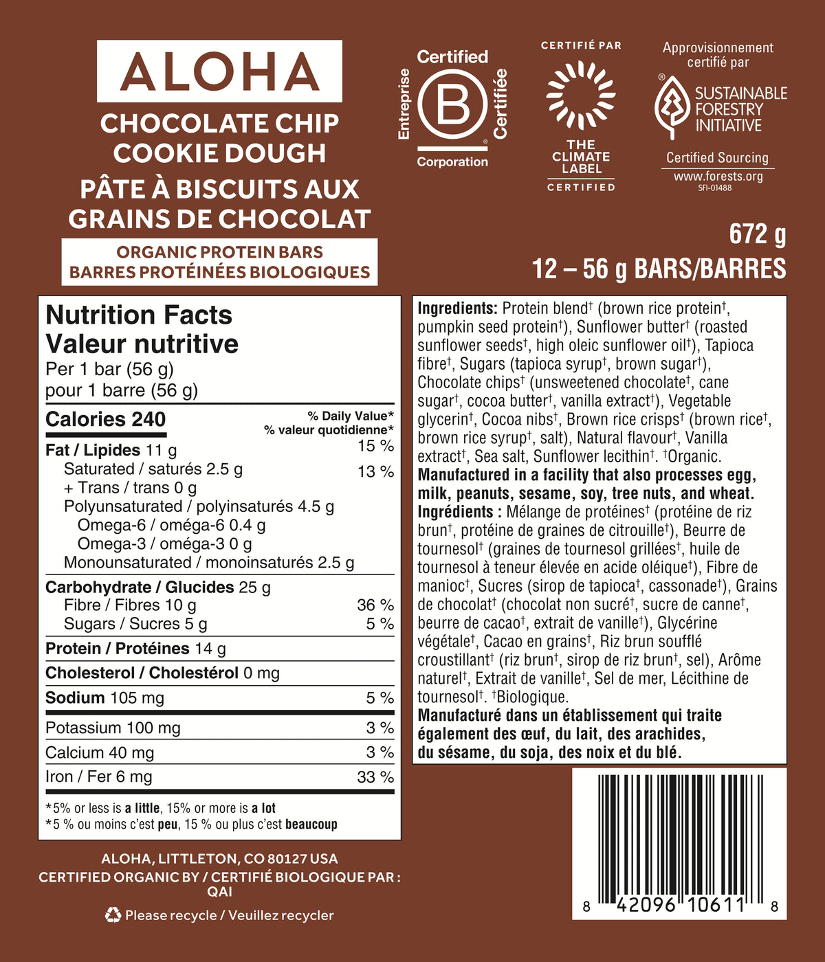 Chocolate Chip Cookie Dough - Protein Bars (CAD) - Clean Energy, Deliciously Made T6