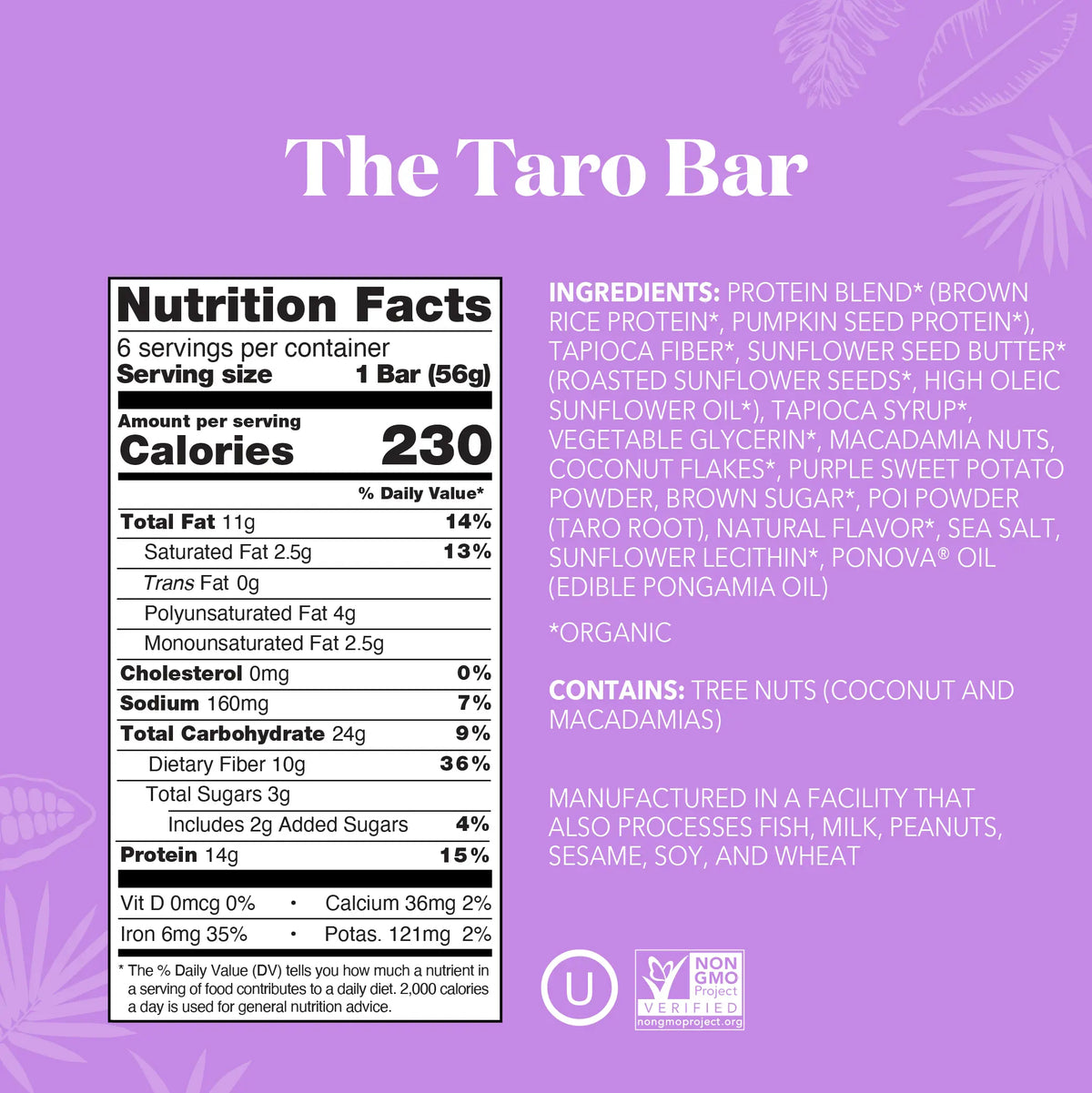 The Taro Bar - Protein Bars - Everyday Nutrition Made Delicious D3